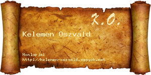 Kelemen Oszvald névjegykártya